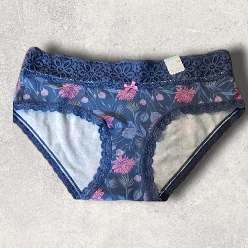 SONOMA INTIMATES BOYBRIEF BLUE FLORAL PANTIES - NEW WITH TAGS